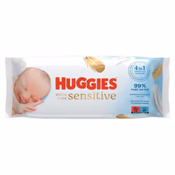 Huggies Pure Extra Care, Baby Wipes 8 Packs 448 Wipes Total Fragrance Free Wet Wipes for Sensitive Skin 99 Percent Pure Water with Natural Fibres