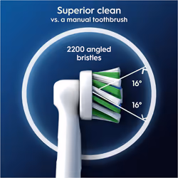 Oral-B Pro Cross Action Electric Toothbrush Head X Shape And Angled Bristles for Deeper Plaque Removal Pack of 8 Toothbrush H ...