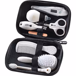 Tommee Tippee Baby Healthcare and Grooming Kit, 9x Essential Newborn Care Items for Home and Travel, Wipe-Clean and Waterproo ...