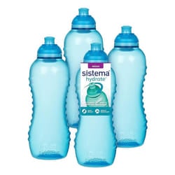 Sistema Twist 'n' Sip Squeeze Sports Water Bottles Leakproof Water Bottles 460 ml BPA-Free Recyclable with TerraCycleÂ® Blue 4 Count