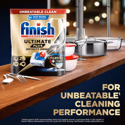 Finish Ultimate Plus Infinity Shine Dishwasher Tablets bulk |Scent Fresh 73 Dishwasher Tabs For Unbeatable Clean & Diamond Shine