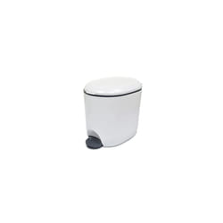 Addis Premium Deluxe Bathroom Office Pedal Bin with Inner, 3.5 Litre, Light Grey & Charcoal Grey