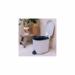 Addis Premium Deluxe Bathroom Office Pedal Bin with Inner, 3.5 Litre, Light Grey & Charcoal Grey