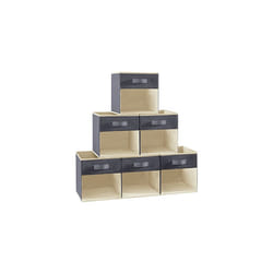 Lifewit Cube Storage Boxes Set of 6, Fabric Storage Box with a Clear Window and Handles, Foldable Storage Cubes Clothes Organiser for Wardrobe,