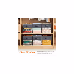 Lifewit Cube Storage Boxes Set of 6, Fabric Storage Box with a Clear Window and Handles, Foldable Storage Cubes Clothes Organiser for Wardrobe,