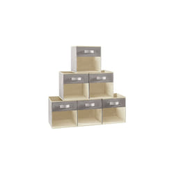 Lifewit Cube Storage Boxes Set of 6, Fabric Storage Box with a Clear Window and Handles, Foldable Storage Cubes Clothes Organiser for Wardrobe,
