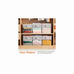 Lifewit Cube Storage Boxes Set of 6, Fabric Storage Box with a Clear Window and Handles, Foldable Storage Cubes Clothes Organiser for Wardrobe,