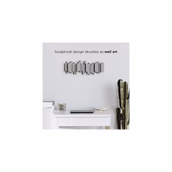 Umbra Sticks Multi Hook Coat Rack - Modern, Unique, Space-Saving Wall Mounted Coat Hanger with 5 Flip-Down Hooks for Hanging Coats, Scarves, Purses