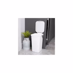 Addis 519227 Kitchen Recycling & General Storage bin 18 litres Stackable Food Waste Organiser Caddy with Clip lock lid & carrying Handle, White & Grey