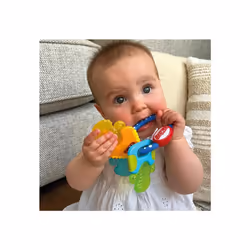 Nuby IcyBite Keys Soothing Teether Multiple Teething Surfaces Refrigerator Safe Suitable from 3 Months Plus