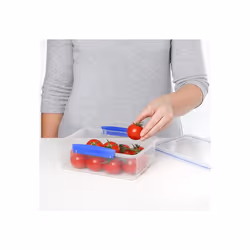 Sistema KLIP IT Food Storage Container 2 L Airtight & Stackable Meal Prep Container Lid School Lunch Box BPA-Free 1 Count Blue