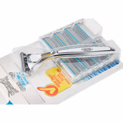 WILKINSON SWORD - Quattro Titanium For Men | Sensitive Comfort | Razor Handle + 9 Blade Refills