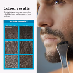Just For Men Moustache & Beard M45  Dark Brown Black Dye Eliminates Grey For a Thicker  Fuller Look With An Applicator Brush Included  M45