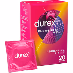Durex Pleasure Me Condoms Ribbed & Dotted Regular Fit 20s