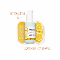 Garnier Vitamin C Serum Cream 2in1 Formula With 20% Vitamin C serum & 25 Moisturiser Hydrate Reveal Bright Glowing Skin Organic & Vegan Formula 50ml