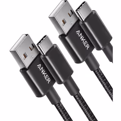 Anker USB C Charger Cable, 2-Pack 3 ft (0.9 m) USB to USB C Cable USB A to USB C Braided Phone Charger Cable for iPhone 15 (S ...