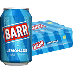 BARR since 1875, 24 Pack Perfect Lemonade, Lemon Flavoured Fizzy Drink - 24 x 330ml Cans