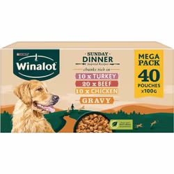 WINALOT Sunday Dinner Mixed in Gravy Wet Dog Food 40x100g