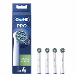 ORAL-B Pro Cross Action Electric Toothbrush Head, X-Shape And Angled Bristles for Deeper Plaque Removal, Pack of 4 Toothbrush ...