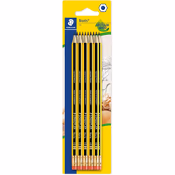 STAEDTLER 122-2 BK10 Noris Graphite Pencil with Eraser Tip - HB (Pack of 10)