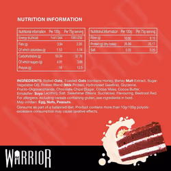 Warrior Raw Protein Flapjacks 12 Bars x 75g Each Packed with 20g of Protein Low Sugar High in Fibre Red Velvet Cake