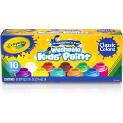 CRAYOLA Washable Paints - Assorted Colours Pack of 10 Perfect for Any Arts & Crafts Needs  Easily Washable  Ideal for Kids Aged 3+ Packaging may vary