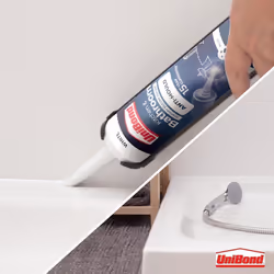 UniBond Anti-Mould White, Waterproof Mould Protection Kitchen & Bathroom Sealant Longlasting White Silicone Sealant Powerful Shower Sealant Cartridge