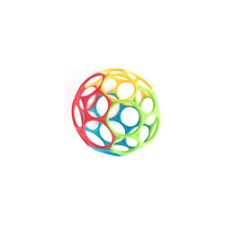 Bright Starts Oball Easy Grasp Classic Ball BPA-Free Infant Toy in Red Yellow Green Blue Age Newborn and up 4 Inches