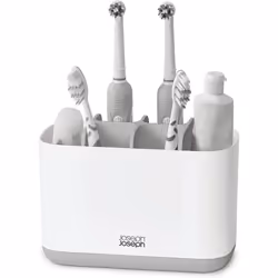 Joseph Joseph Easy-Store - Large Toothbrush Holder Caddy, Bathroom Storage - White/Grey