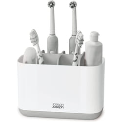 Joseph Joseph Easy-Store - Large Toothbrush Holder Caddy, Bathroom Storage - White/Grey