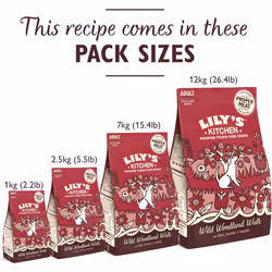Lily's Kitchen Made with Natural Ingredients Adult Dry Dog Food Duck Salmon & Venison Grain-Free Recipe 2.5kg Bag
