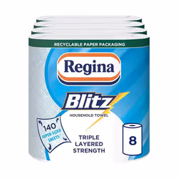 REGINA Blitz Household Towel, 560 Super-Sized Sheets, Triple Layered Strength, 8 Rolls