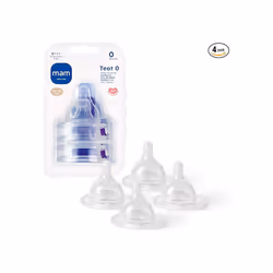 MAM Extra-Slow Flow Teats Size 0 Suitable for Newborns SkinSoft Silicone Teats for Baby Bottles Fits All MAM Bottles Baby Fee ...