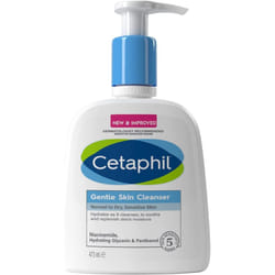 Cetaphil Gentle Skin Cleanser, 473ml, Face & Body Wash, For Normal To Dry Sensitive Skin, With Niacinamide & Glycerin, Soap Free