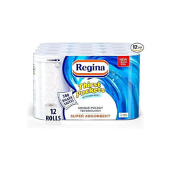 Regina Thirst Pockets Kitchen Roll 12 Rolls 1,200 Super Absorbent Sheets Unique Pocket Technology Your Ideal Kitchen Companion,FSC Certified Product