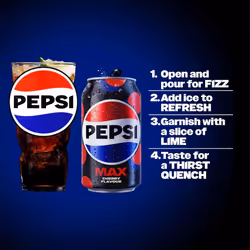 Pepsi Max Cherry No Sugar Cola Cans 24 x 330ml