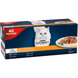 GOURMET Perle Chef's Collection in Gravy Wet Adult Cat Food 40x85g