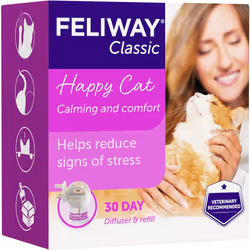 FELIWAY Classic 30 day starter kit Diffuser and Refill Comforts cats helps solve helps solve behavioural issues stress/anxiet ...