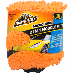 Armor All, Microfibre Noodle Car Wash Mitt, Set of 2, Dual Surfaces To Eliminate Dirt And Bugs Ideal for Car & Motorcycle Det ...
