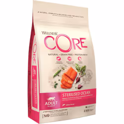 Wellness CORE Sterilised Ocean 4kg Salmon Dry Cat Food for Indoor Cats Grain Free High Fish Content Protein Rich Supports Hea ...