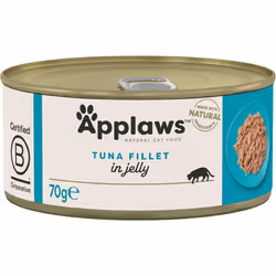 Applaws Natural Wet Cat Food, Tuna Fillet in Jelly 70 g Tin, (24 x 70 g Tins)