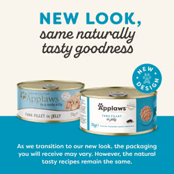 Applaws Natural Wet Cat Food, Tuna Fillet in Jelly 70 g Tin, (24 x 70 g Tins)