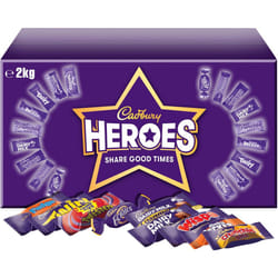 Cadbury Heroes Chocolate Bulk Share Box, Assorted Mini-Size Milk Chocolate Bars, 2 kg (Pack of 1)