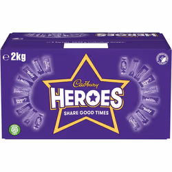 Cadbury Heroes Chocolate Bulk Share Box, Assorted Mini-Size Milk Chocolate Bars, 2 kg (Pack of 1)