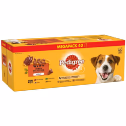Pedigree Mixed Selection in Jelly 40 Pouches, Adult Wet Dog Food, Megapack (40 x 100 g)