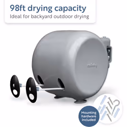 MINKY Retractable Duo Reel Washing Line Grey 2x15m packaging may vary