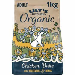 Lilys Kitchen Made with Natural Ingredients Adult Dry Dog Food Organic Chicken Bake Balanced Nutrition 1kg