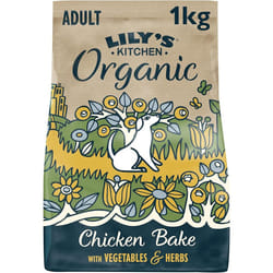 Lilys Kitchen Made with Natural Ingredients Adult Dry Dog Food Organic Chicken Bake Balanced Nutrition 1kg