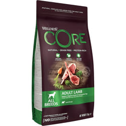 Wellness CORE Adult Lamb 1.8kg Lamb Dry Dog Food for All Dog Breeds All-Natural Grain-Free High Meat Content Protein-Rich Supports Healthy Digestion