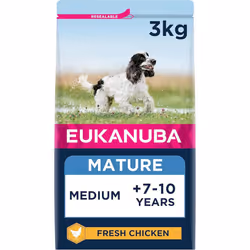 Eukanuba Complete Dry Dog Food for Mature Senior Medium Breeds with Fresh Chicken 3 kg